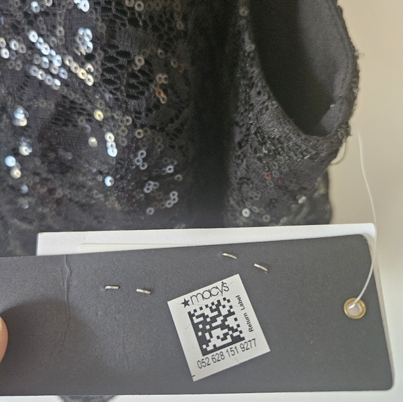 NWT black sequin and lace elegant formal top - Picture 8 of 10